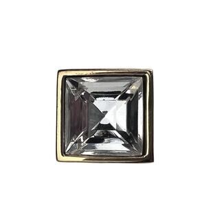 Givenchy Vintage SINGLE Clip On Earring Square Faceted Crystal Gold Tone